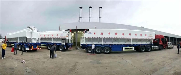 泉州市13米半掛散裝飼料車價格行情及銷售解析