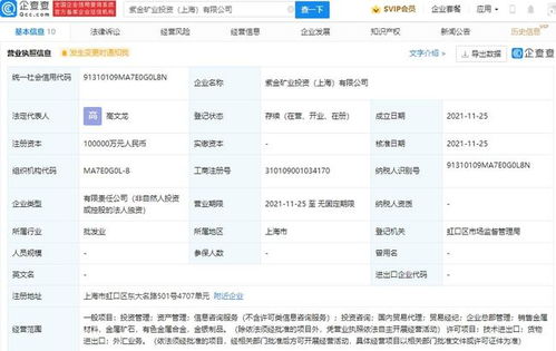 紫金礦業(yè)上海再布局 10億注冊資本投資公司瞄準(zhǔn)國內(nèi)貿(mào)易代理新賽道